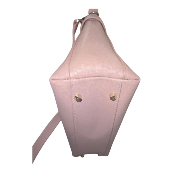 Nwot Furla Agata Saffiano Leather Italian Designer Purse dusty rose - Picture 10 of 12